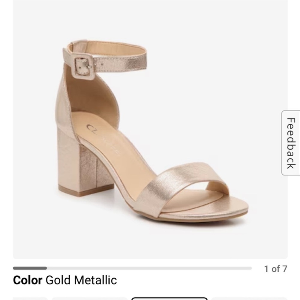 CL by Chinese Laundry Gold Block Heel Sandals
